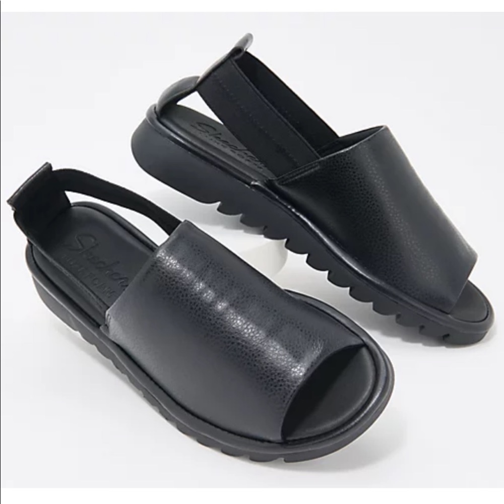 Skechers Open-Toe Solid Slip-On Shoes - Jigsawed